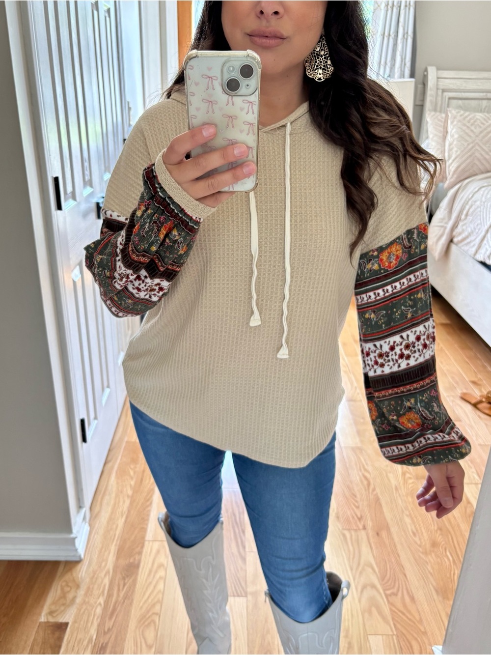 BiBi fall waffle knit hoodie